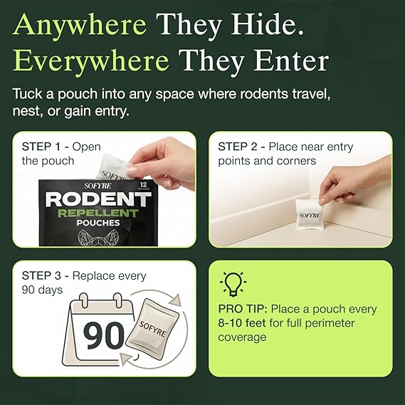 Rodent Repellent Pouches pack of 1 (12 pouch)
