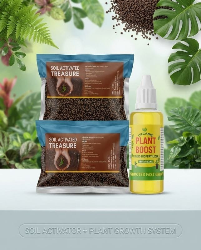 AI Soil Activated Treasure pack of 2 And Free plant booster pack 1