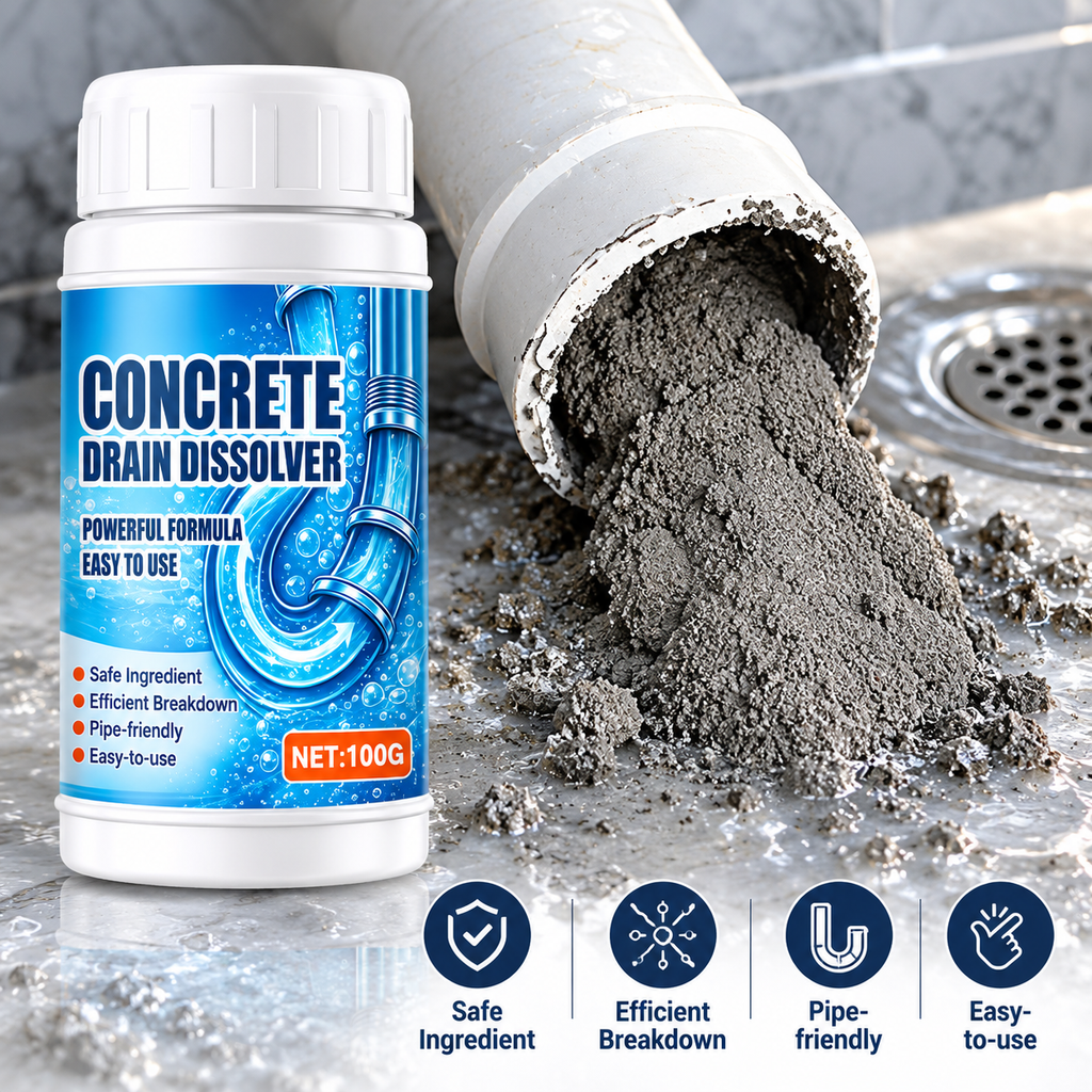 Anti-Clogging Concrete Drain Dissolver Powder Pack of 2