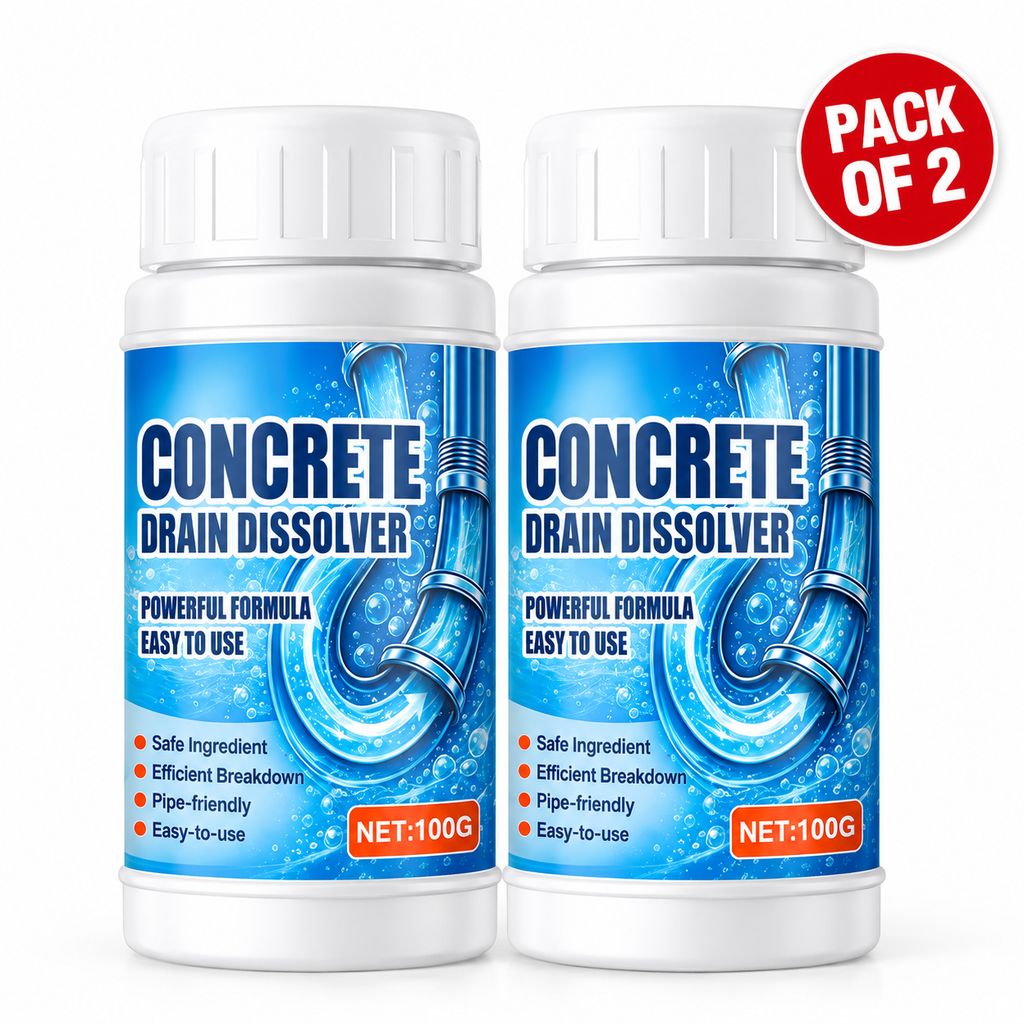 Anti-Clogging Concrete Drain Dissolver Powder Pack of 2