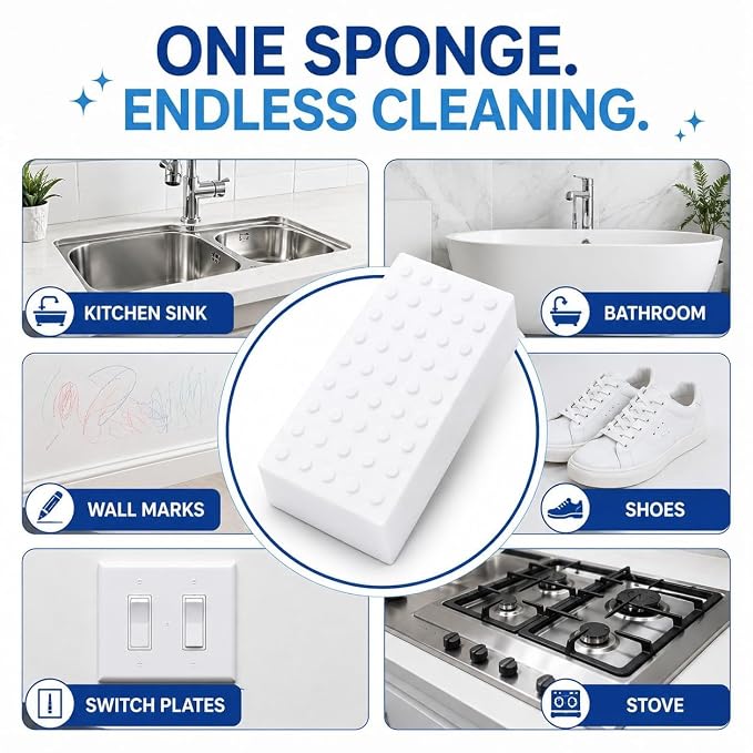Stain Cleaning Magic Eraser Sponge Pack of 2