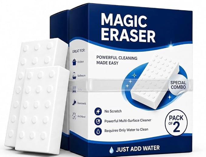 Stain Cleaning Magic Eraser Sponge Pack of 2