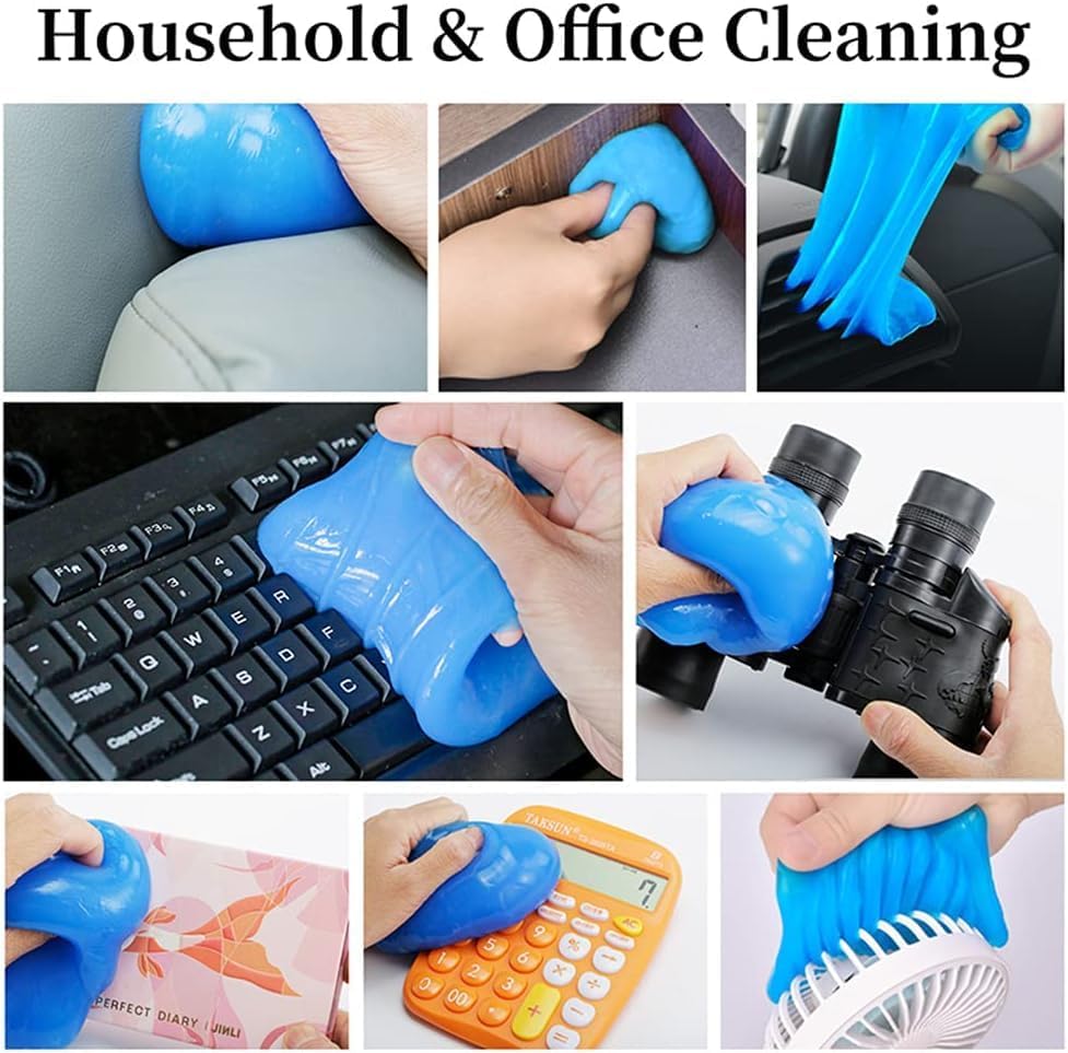 Car Cleaning Gel for Universal Slime Cleaner for Keyboard Auto Interior Vent Laptop Electronics Dust Cleaning Mud Detailing Putty Reusable Jelly Silicone Magic Gel