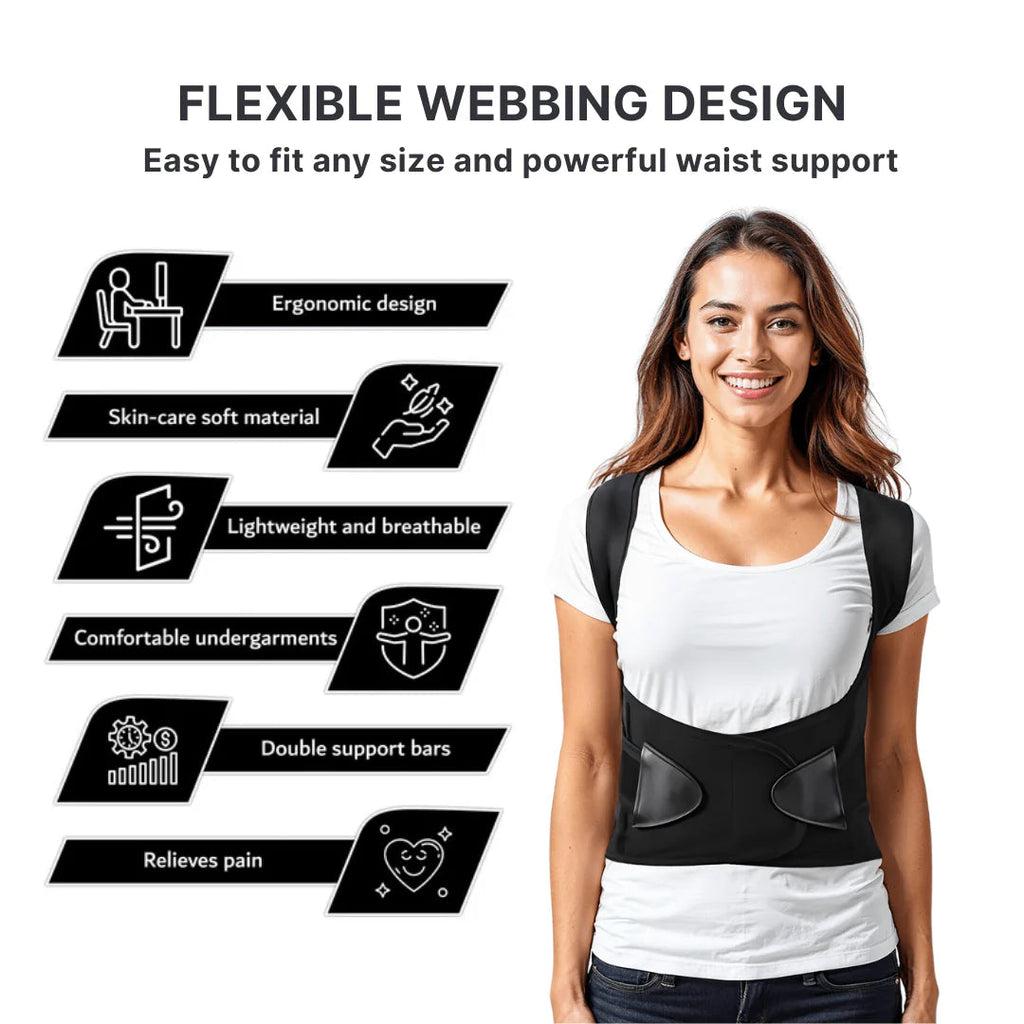 Premium Posture Corrector Shoulder Belt – Adjustable Back Support Brace for Men &amp; Women
